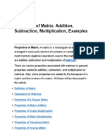 Matrix Properties: Addition, Subtraction, Multiplication (38