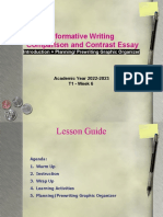 Comparison and Contrast Essay Intro and Planning and Prewriting'