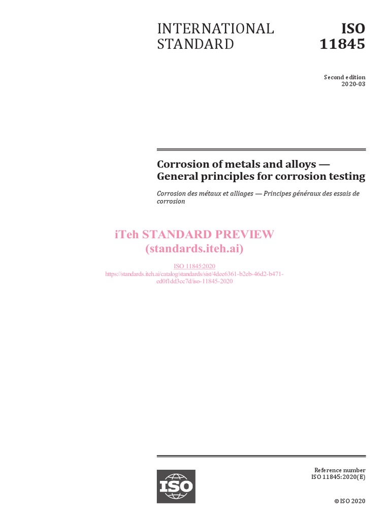 ISO-11845-2020 - General Principles For Corrosion Testing | PDF ...