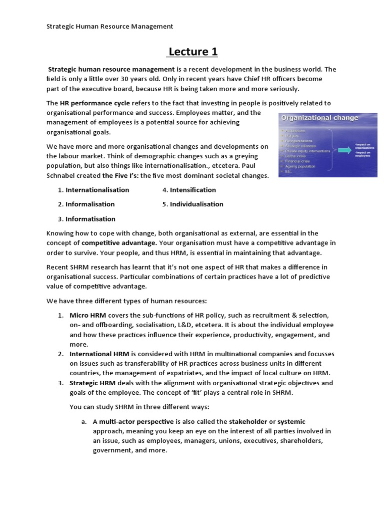 Strategic Human Resource Management | PDF | Human Resource Management ...