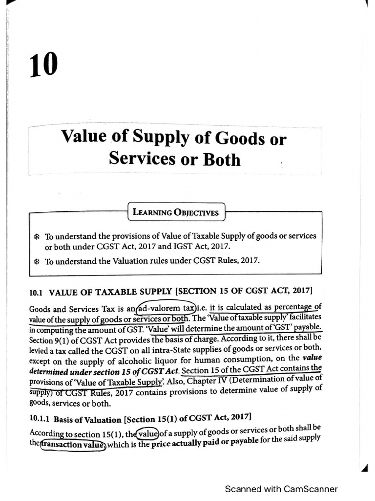 Inclusions in Value of Supply PDF