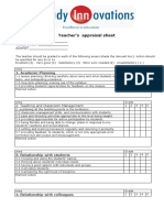 Appraisal Report - Teacher Graded Evaluation