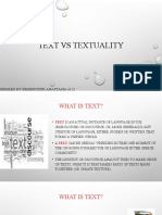 Understanding Text vs Textuality