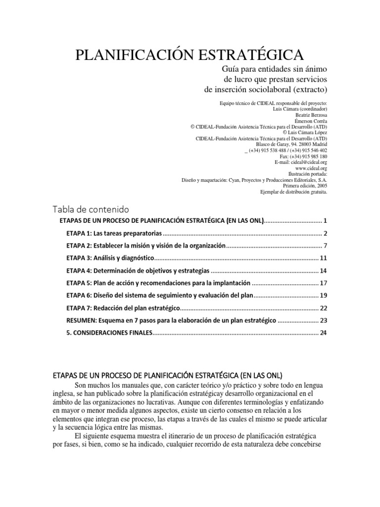 Etapas Planeacion Estrategica | PDF | Planificación | Planificación ...