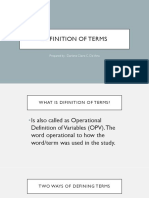 Definition of Terms Explained