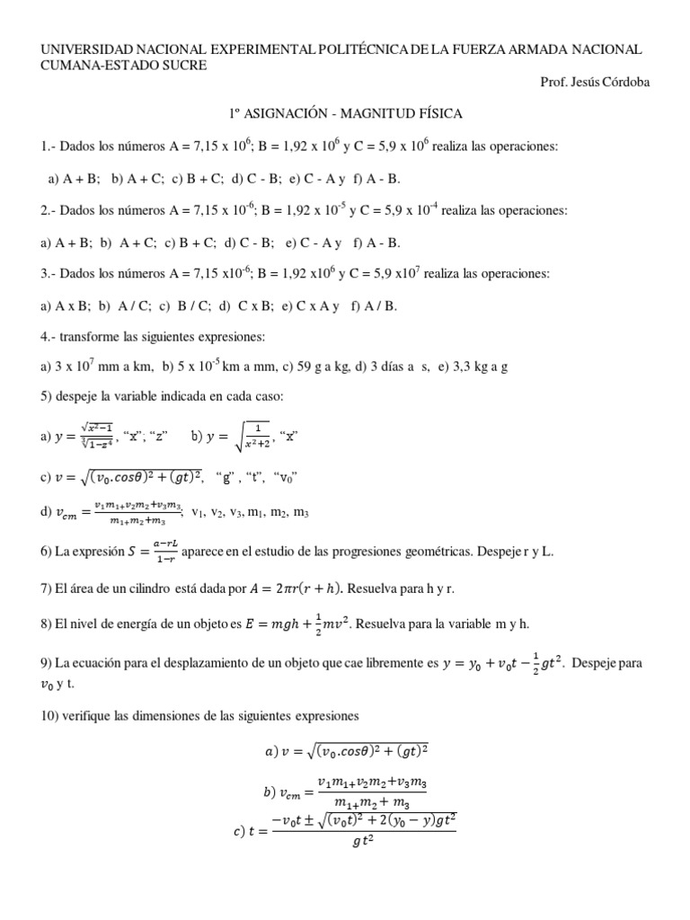 Guia Magnitud Fisica | PDF