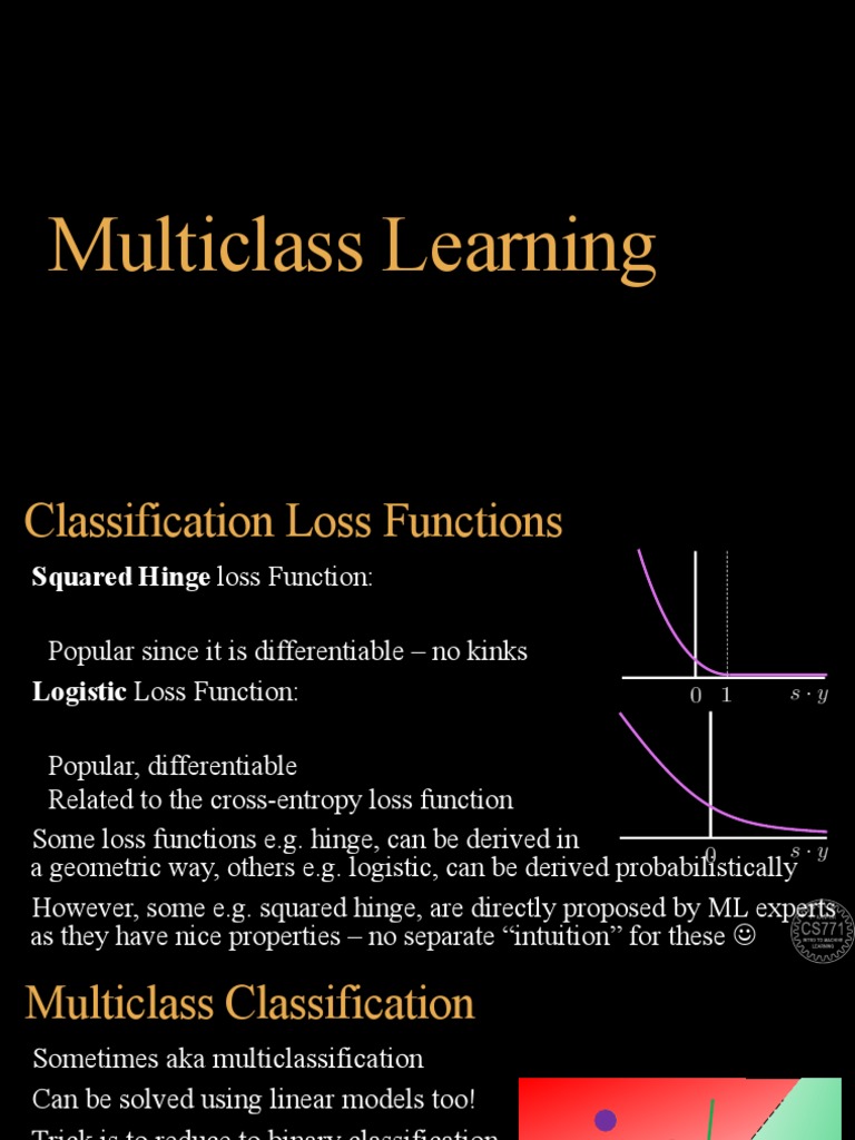 Popular Multiclass Classification Techniques and Loss Functions PDF