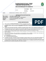 Vestibular UECE 2022.1: Cartão de inscrição com dados do candidato e informações sobre a prova