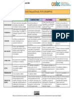 Rúbrica Texto Descriptivo