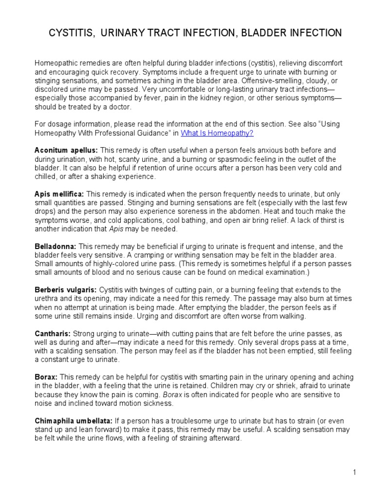 Cystitis, Urinary Tract Infection, Bladder Infection | PDF | Urinary ...