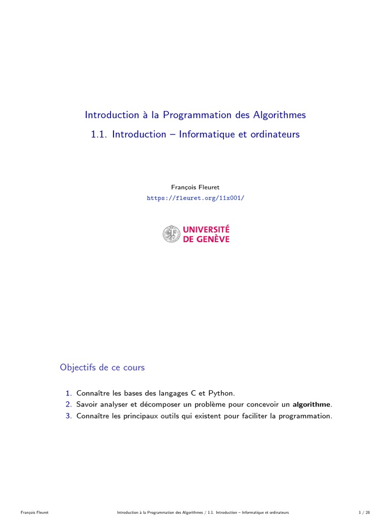 Introduction à la Programmation des Algorithmes | PDF | Informatique ...