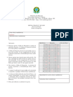 Prova Edital 0052019 Folha Gabarito
