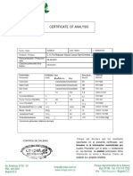 CERTIFICATE OF ANALYSIS FOR C-10 FAT-REDUCED NATURAL COCOA FIBRE-ENRICHED COCOA POWDER