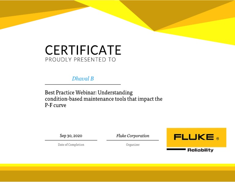 Fluke Certificate inar PDF