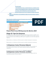 Direcciones y Guia para Crea Una Empresa en Bolivia