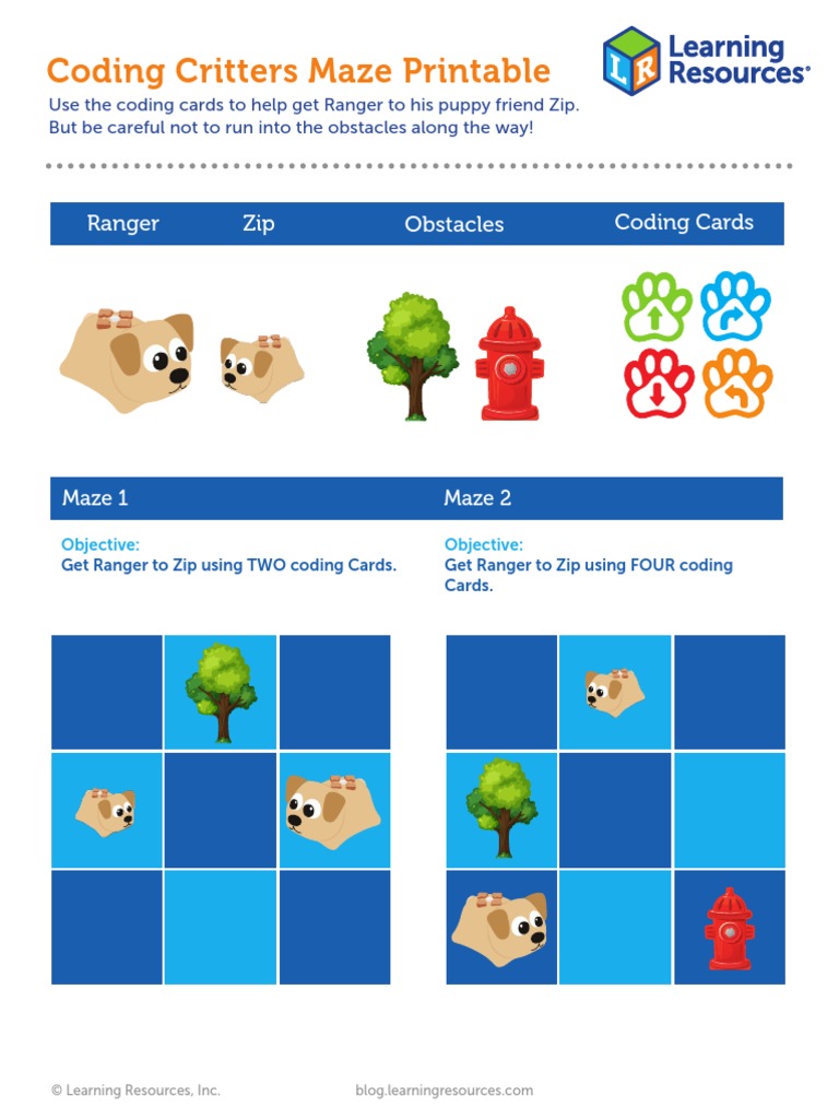 Coding Critter Maze Printable v4 | PDF
