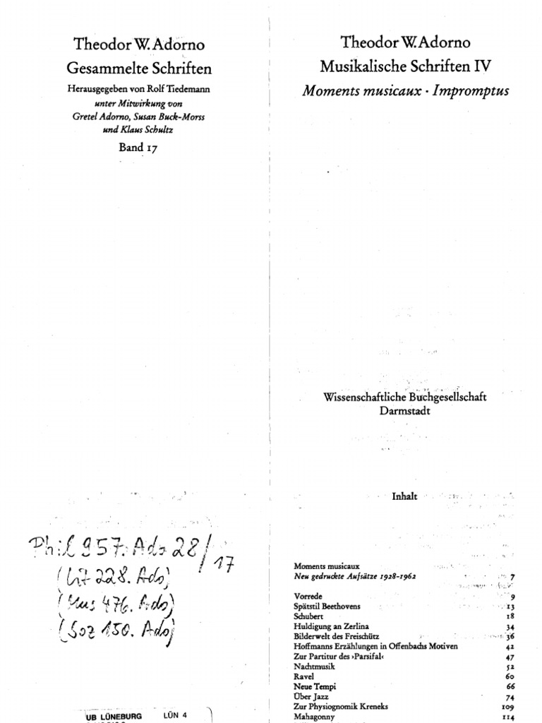 Adorno Ueber Jazz PDF