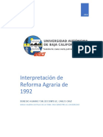 Interpretacion de La Reforma Agraria 1992