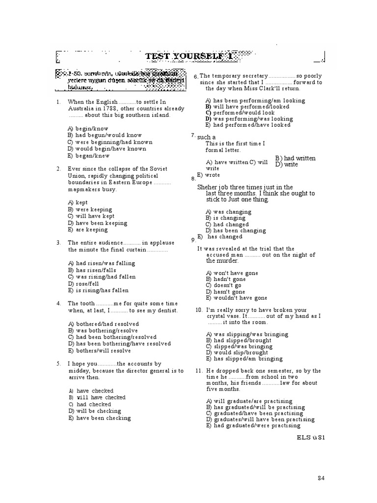 English Tense Practice Exercises | PDF | Shyness | Tobacco Smoking