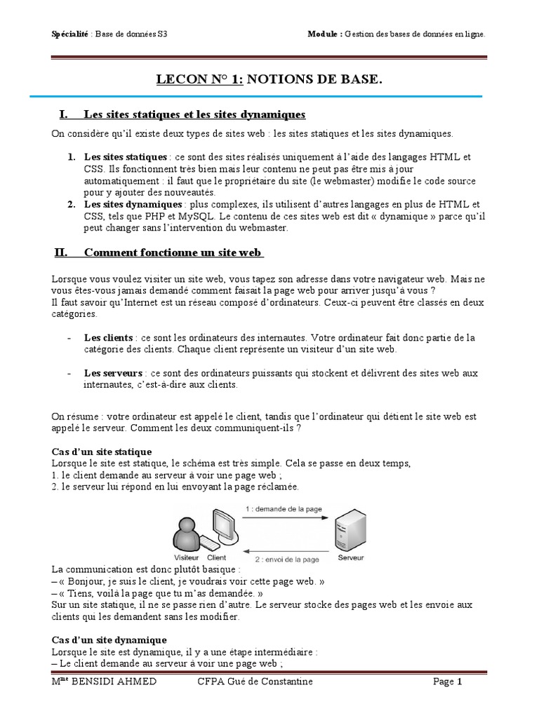 Notions de base sur PHP et MySQL | PDF | PHP | Internet