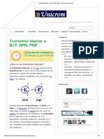 Transistor Bipolar o BJT - NPN, PNP - Electrónica Unicrom