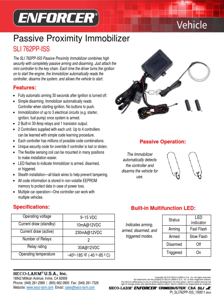 Enforcer Immobilizer PDF Ignition System Flash Memory