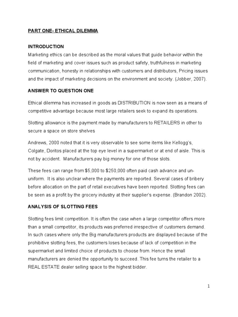 A Slotting Fee Is A Form Of