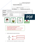 Evaluación de fracciones en tercero básico