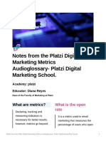 Notes From The Platzi Digital Marketing Metrics Audioglossary - Platzi Digital Marketing School.