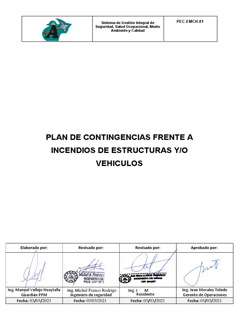 Plan de Contingencias | Descargar gratis PDF | Incendios | Seguridad y ...