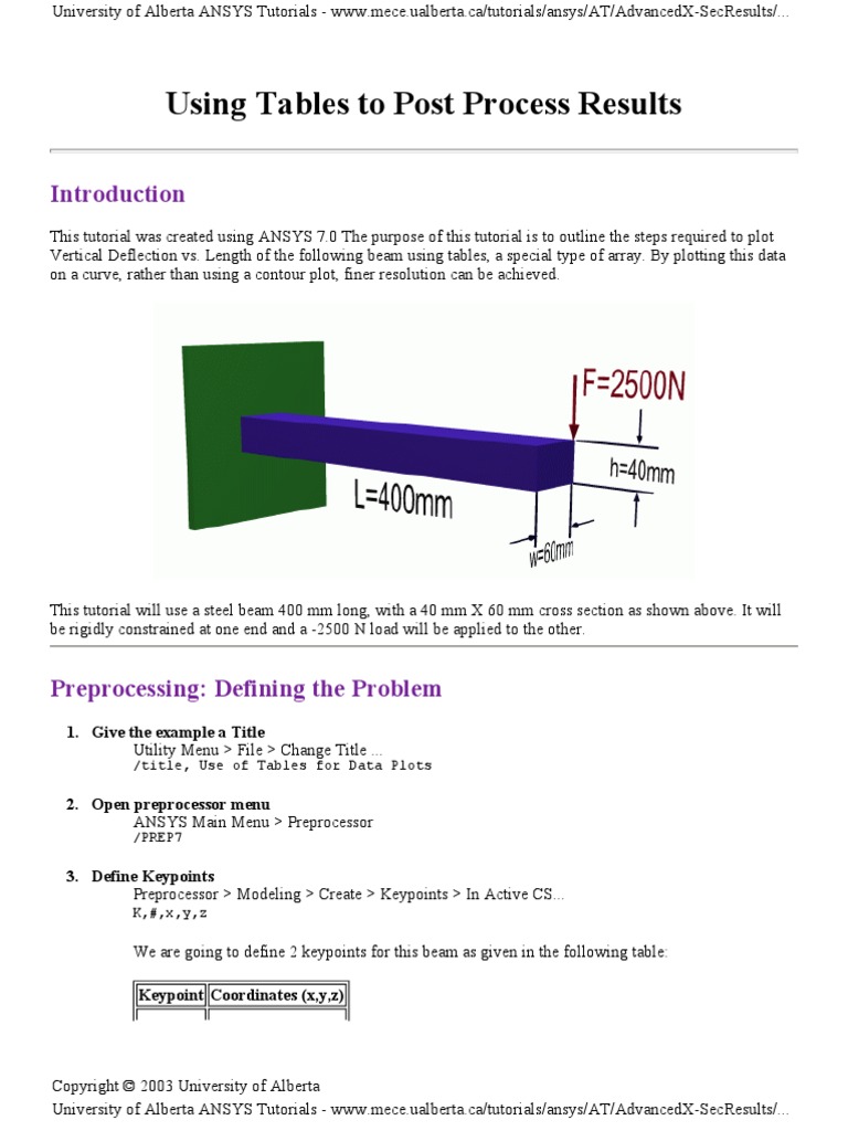 3 Data Plotting Using Tables To Post Process Results Pdf