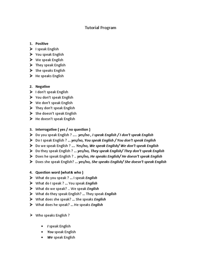 Tutorial Speaking Program | PDF