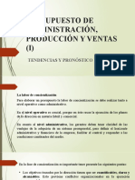 Presupuesto de Administración, Producción y Ventas (I)