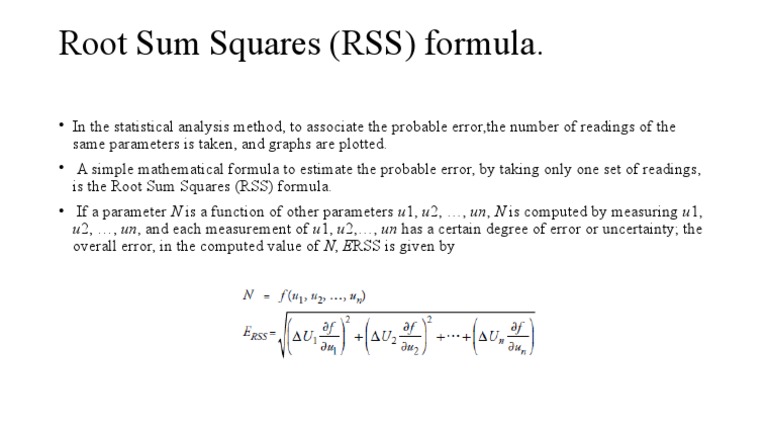 Root Sum Square Formula Explained | PDF