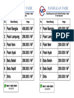 Pangkalan Pasir Pangkalan Pasir: No Nama Barang Harga No Nama Barang Harga