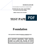 25 Icwai Foundation Test Papers