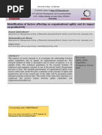 Identification of Factors Affecting On Organizational Agility and Its Impact On Productivity