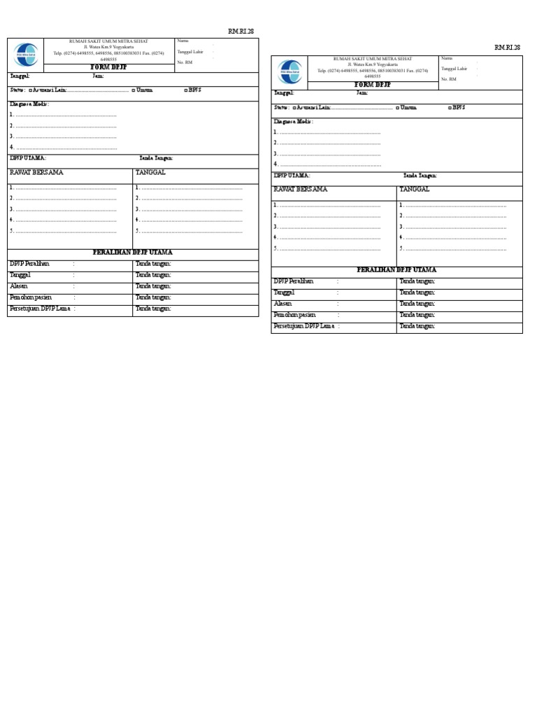 RM - Ri.28.form DPJP | PDF