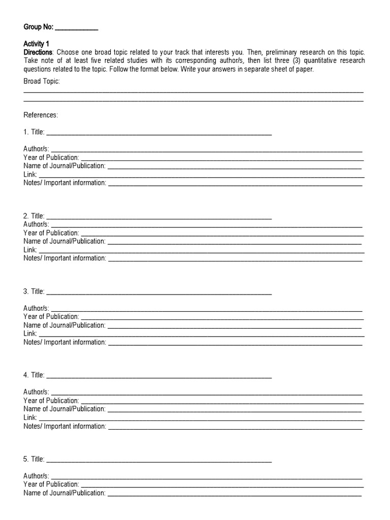 Practical Research 2 Act 1 | PDF