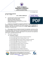 Division Memorandum No. 479, S. 2021
