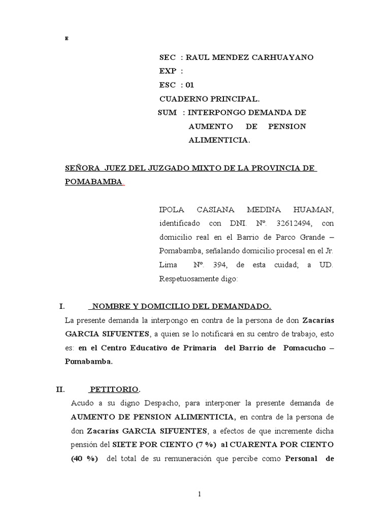 Aumento de Alimentos | PDF | Pensión alimenticia | Justicia