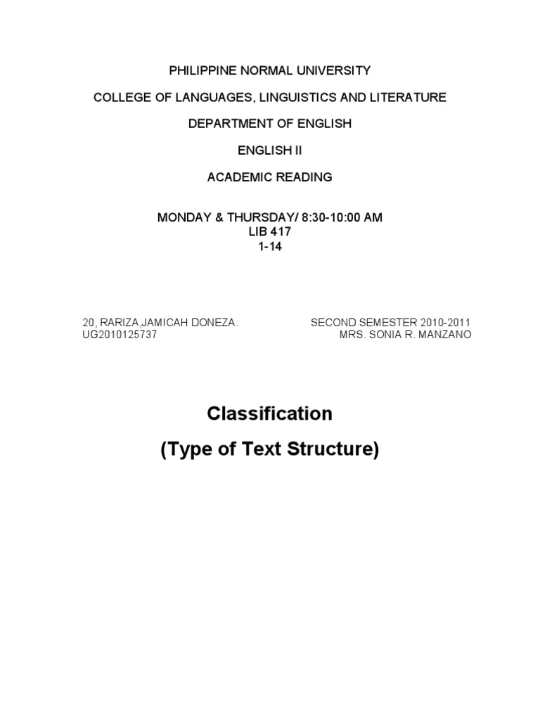 Classification of College Students | PDF | Statistical Classification ...