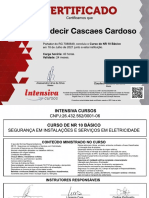 Certificado Do Curso de NR 10 - Claudecir Cascaes Cardoso