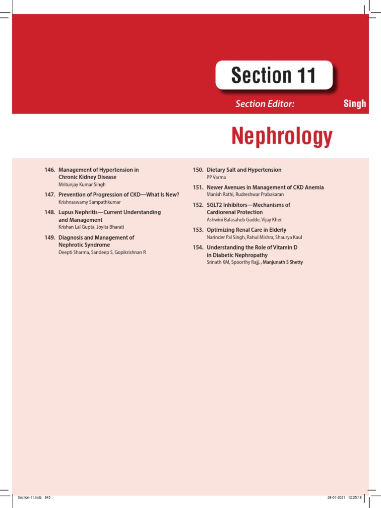 Medicine Update 2021 Section 11 | PDF | Chronic Kidney Disease ...