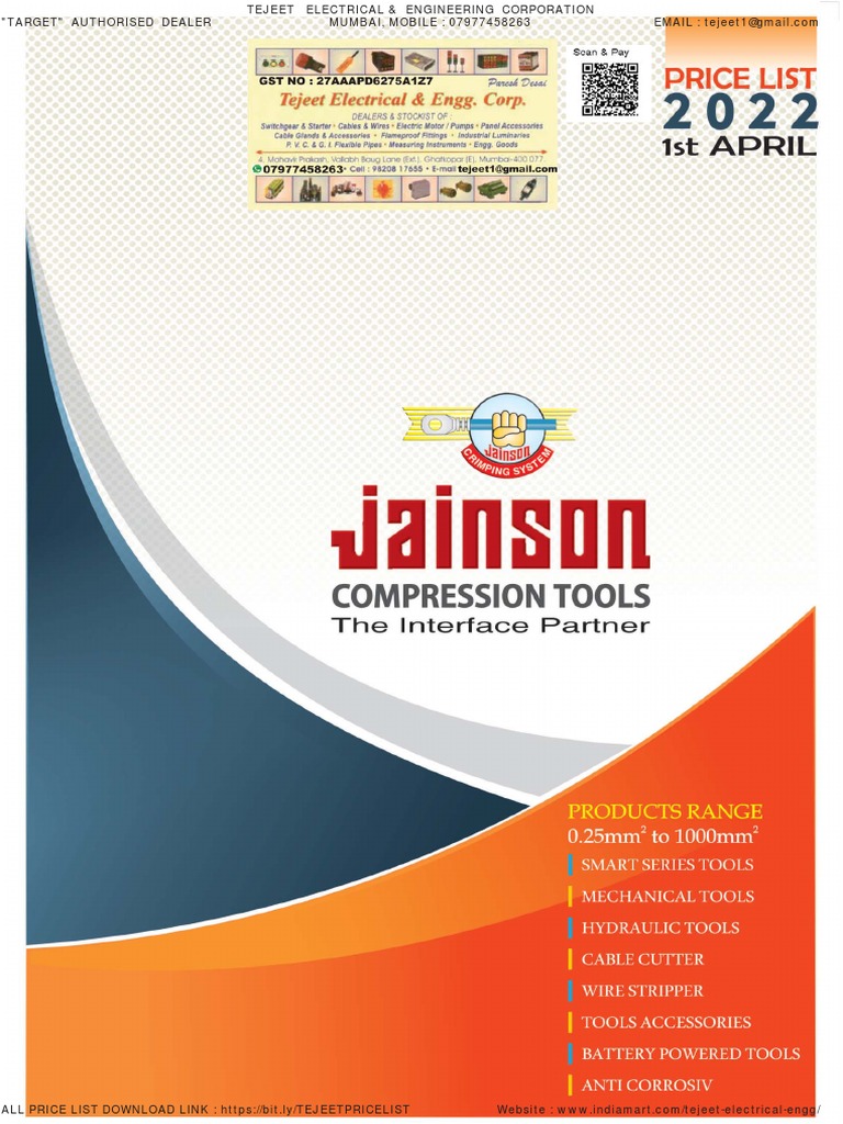 Jainson Crimping Tool Price List Wef 01042022 PDF Computing