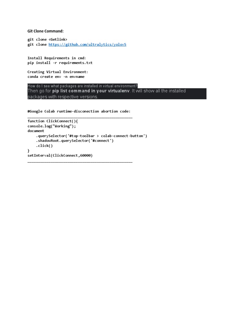 Git Clone and Virtual Environment Setup | PDF