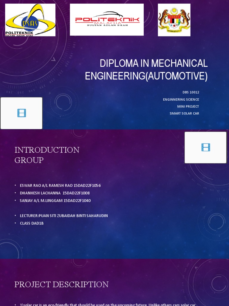 Diploma in Mechanical Engineering (Automotive) | PDF