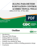 Bha and Drilling Parameters Design For Deviation Control in Menengai Directional Wells