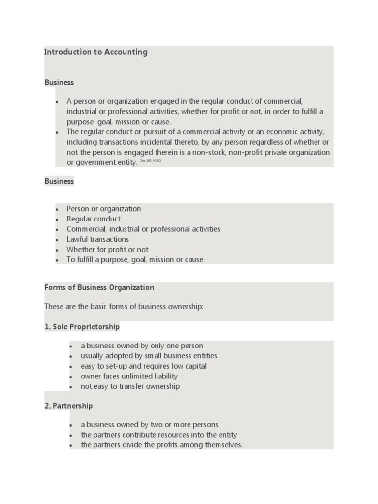 1-Introduction To Accounting | PDF | Bookkeeping | Debits And Credits