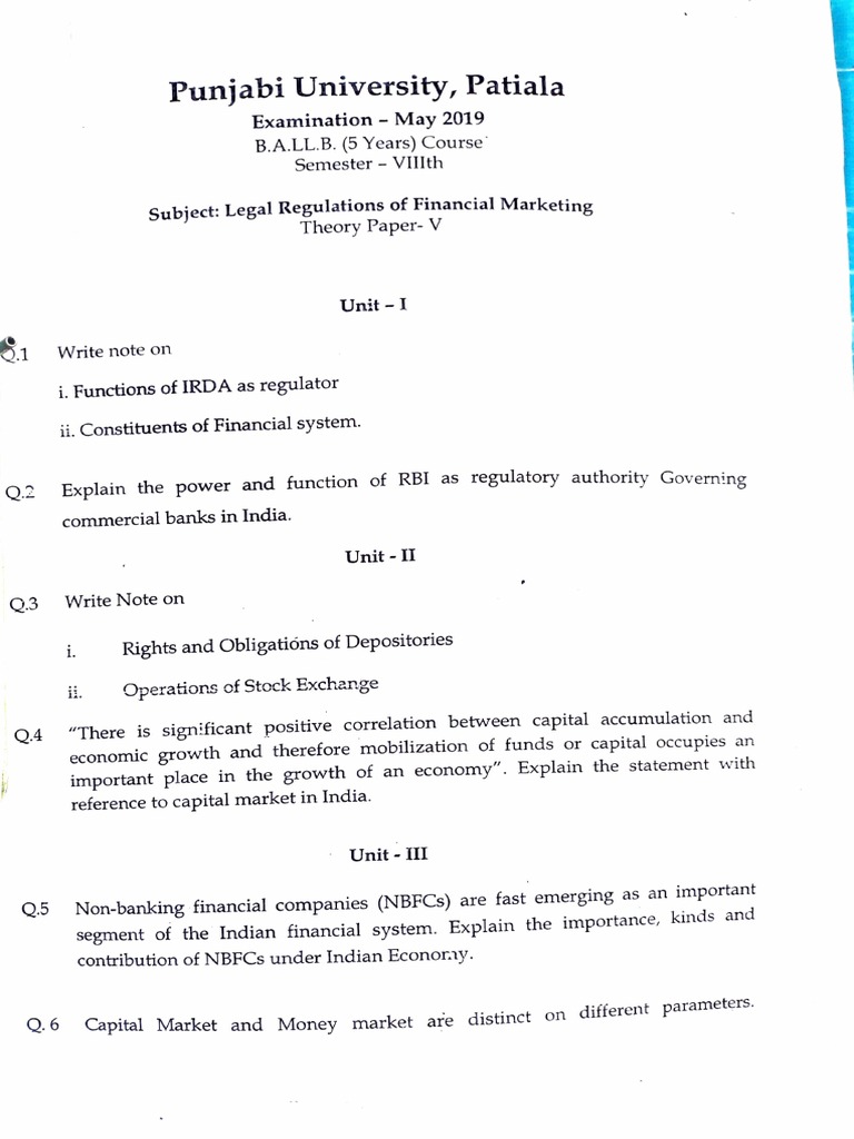 Legal Regulations of Financial Markets Exam | PDF | Securities (Finance ...
